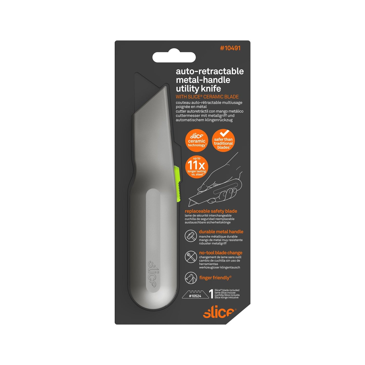Cutter autoretráctil con mango metálico